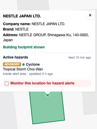 Verified building and hazard profile