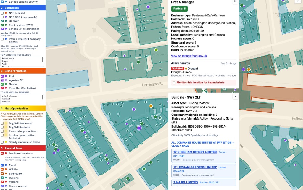 London building and company map