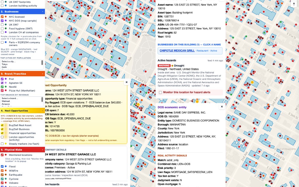 New York opportunity and entity cards